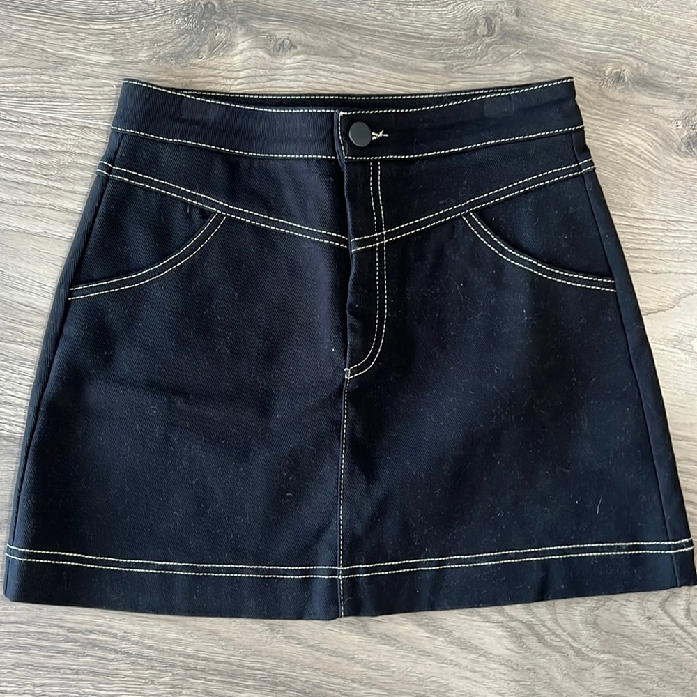 Zara denim black mini skirt NWOT